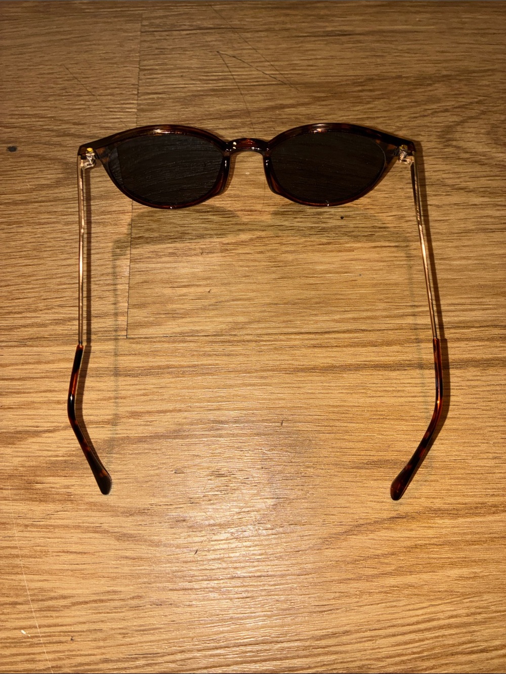 Slim Oval Tortoiseshell Sunglasses - Dark Lenses